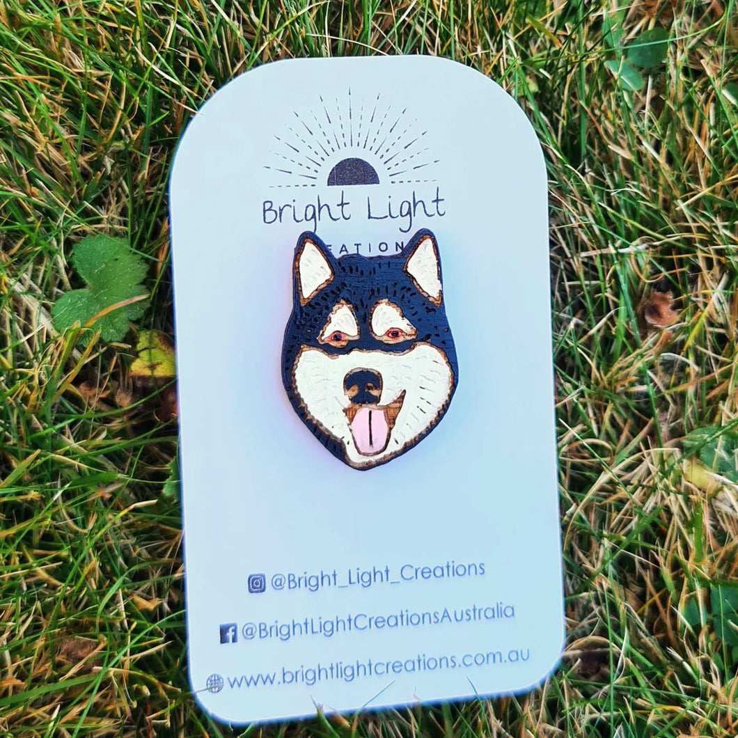 Alaskan Malamute Dog Badge Pin