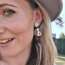 Load image into Gallery viewer, Saint Bernard Dog Stud Dangle Earrings
