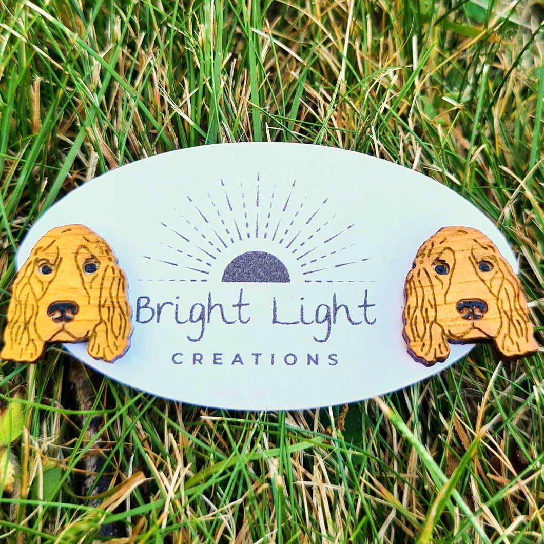 Cocker Spaniel Dog Stud Earrings