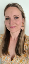 Load image into Gallery viewer, Wooden Three Tier Stud Dangle Earrings
