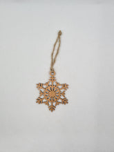 Load image into Gallery viewer, Wooden Snowflake Christmas Ornament
