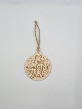 Load image into Gallery viewer, Wooden Engraved Christmas Ornaments
