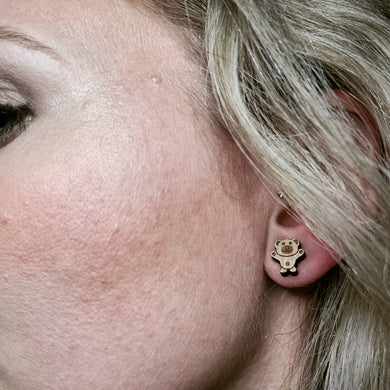 Tiny Teddy Stud Earrings