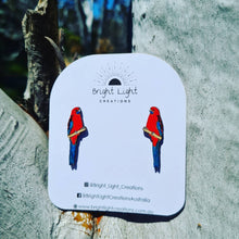 Load image into Gallery viewer, Crimson Rosella Stud Earrings
