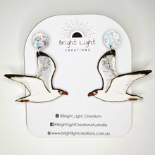 Load image into Gallery viewer, Seagull (Silver Gull) Stud Dangle Earrings
