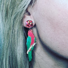 Load image into Gallery viewer, King Parrot Stud Dangle Earrings
