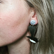 Load image into Gallery viewer, Willie Wagtail Stud Dangle Earrings
