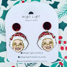 Load image into Gallery viewer, Mrs Claus Stud Dangle Earrings
