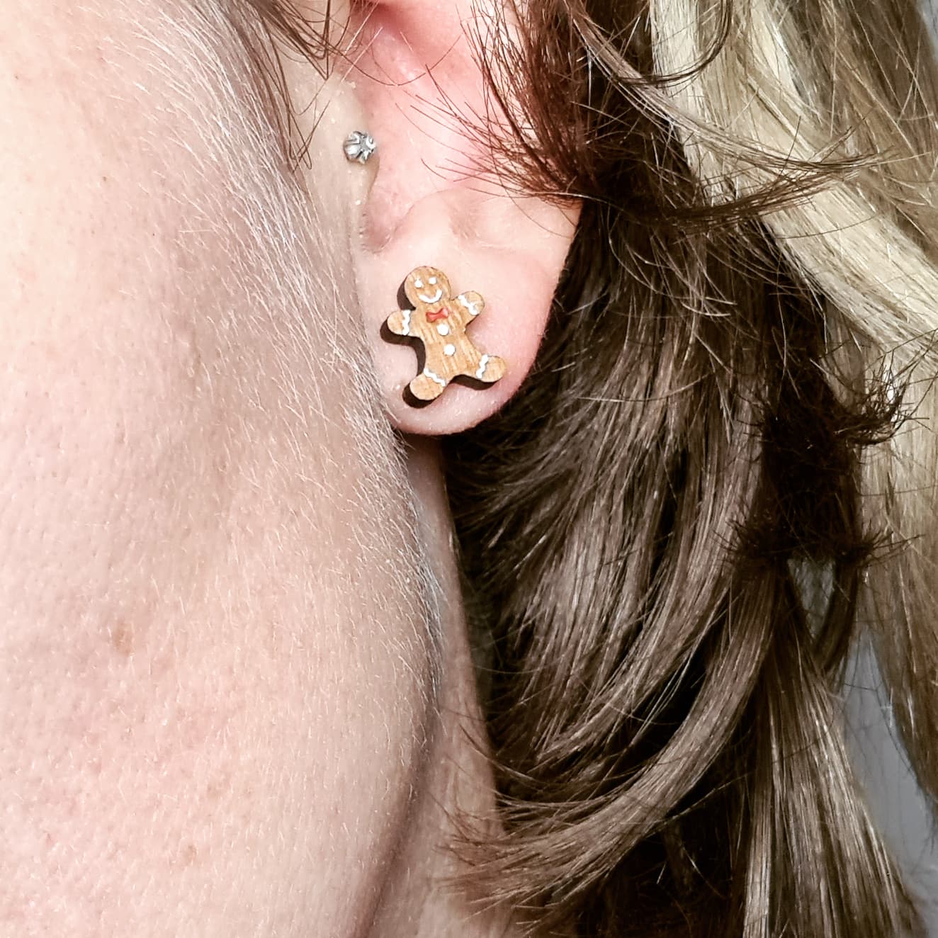 Gingerbread Men Stud Earrings Bright Light Creations Australia