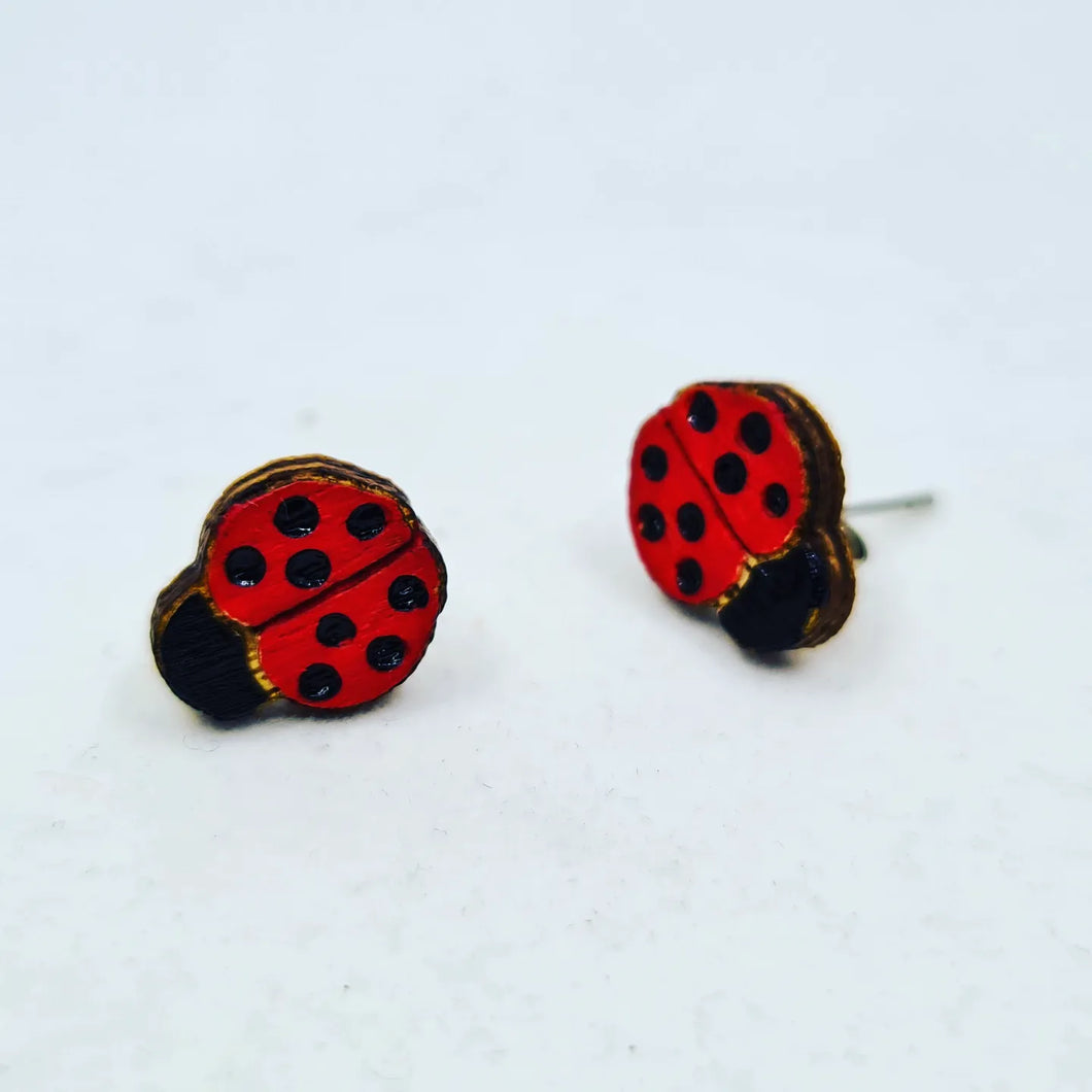 Lady Bug Stud Earrings