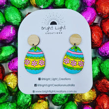 Load image into Gallery viewer, Easter Egg (Flower Pattern) Stud Dangle Earrings
