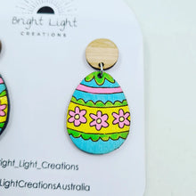 Load image into Gallery viewer, Easter Egg (Flower Pattern) Stud Dangle Earrings
