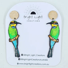 Load image into Gallery viewer, Rainbow Bee-eater Stud Dangle Earrings

