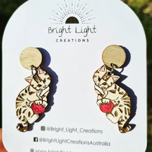 Load image into Gallery viewer, Cat with Yarn Earrings
