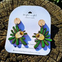 Load image into Gallery viewer, Banksia Flower Stud Dangle Earrings
