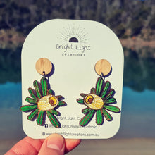 Load image into Gallery viewer, Banksia Flower Stud Dangle Earrings
