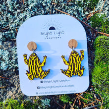 Load image into Gallery viewer, Southern Corroboree Frog Stud Dangle Earrings
