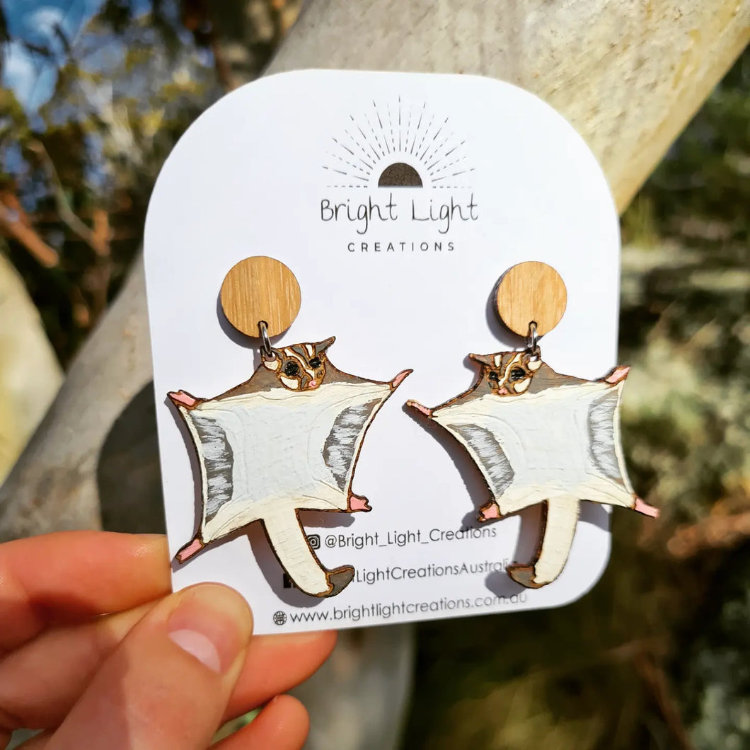 Sugar Glider Stud Dangle Earrings