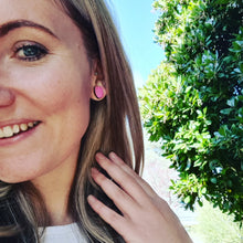 Load image into Gallery viewer, Pink Tulip Flower Stud Earrings
