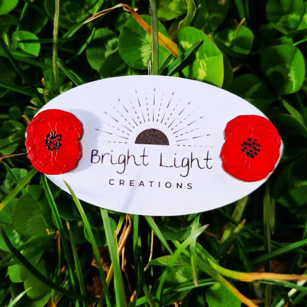 Red poppy hot sale stud earrings
