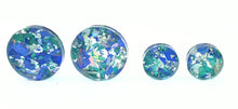Load image into Gallery viewer, Confetti Glitter Blue Round Stud Earrings
