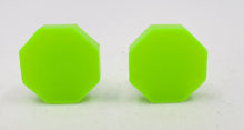 Load image into Gallery viewer, Bright Neon Green Geometric Stud Earrings
