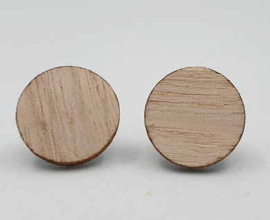 Light Wood - Eucalypt - Round Stud Earrings - Australian Handmade & Hypoallergenic 