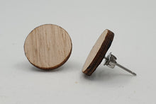 Load image into Gallery viewer, Light Wood - Eucalypt - Round Stud Earrings - Australian Handmade &amp; Hypoallergenic
