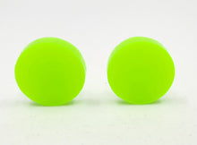 Load image into Gallery viewer, Bright Neon Green Round Stud Earrings
