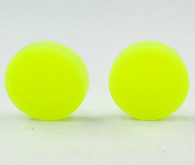 Bright Neon Yellow Round Stud Earrings