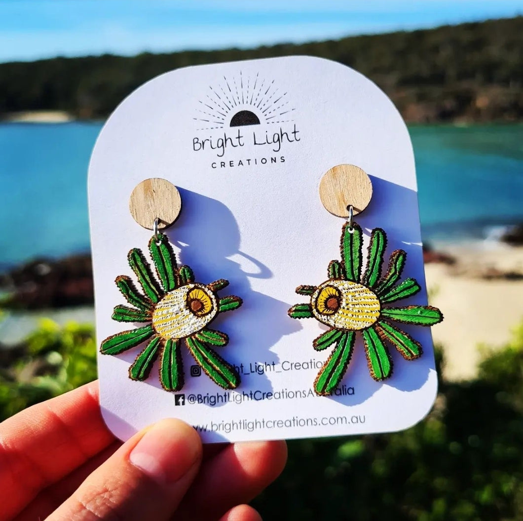 Banksia Flower Stud Dangle Earrings