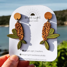 Load image into Gallery viewer, Banksia Cone Stud Dangle Earrings
