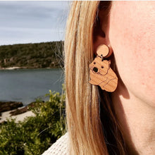 Load image into Gallery viewer, Wombat Stud Dangle Earrings
