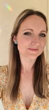 Load image into Gallery viewer, Confetti Glitter Round Stud Earrings (Pink, Green/Purple, Blue, Gold, Silver)
