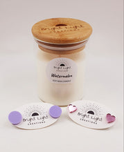 Load image into Gallery viewer, Watermelon Scented Soy Wax Candle and Hypoallergenic Acyrlic Earrings Gift Pack - Handpoured and Handmade in the Australian Snowy Mountains

