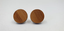 Load image into Gallery viewer, Dark Wood Round Stud Earrings - Australian Handmade &amp; Hypoallergenic 
