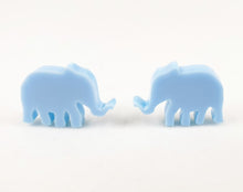 Load image into Gallery viewer, Pastel Blue Elephants Stud Earrings
