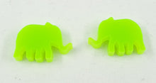 Load image into Gallery viewer, Bright Neon Green Elephants Stud Earrings
