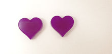 Load image into Gallery viewer, Dark Purple Heart Stud Earrings
