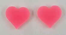 Load image into Gallery viewer, Bright Neon Pink Heart Stud Earrings
