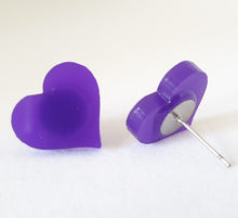 Load image into Gallery viewer, Purple Heart Stud Earrings
