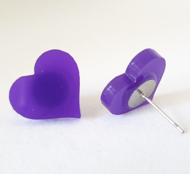 Purple Heart Stud Earrings