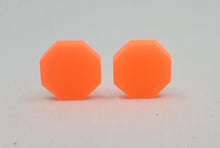 Load image into Gallery viewer, Bright Neon Orange Geometric Stud Earrings
