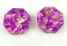 Load image into Gallery viewer, Pink Confetti Glitter Geometric Stud Earrings
