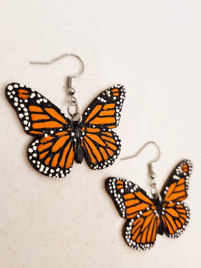 Monarch (Orange) Butterfly Hook Dangle Earrings