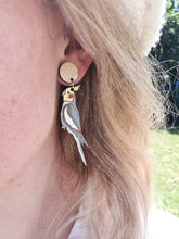 Load image into Gallery viewer, Wild Type Cockatiel Stud Dangle Earrings
