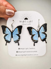 Load image into Gallery viewer, Mountain Blue Butterfly Hook Dangle Earrings
