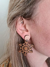 Load image into Gallery viewer, Winter Snowflake Stud Dangle Earrings
