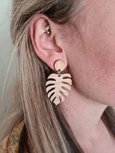Load image into Gallery viewer, Palm Leaf Stud Dangle Earrings
