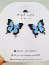 Load image into Gallery viewer, Mountain Blue Butterfly Stud Earrings
